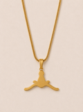 Horns Down Necklace – 18K Gold PVD Rope Chain
