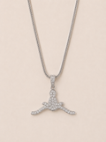 Horns Down Iced Out Necklace – Silver PVD Snake Chain