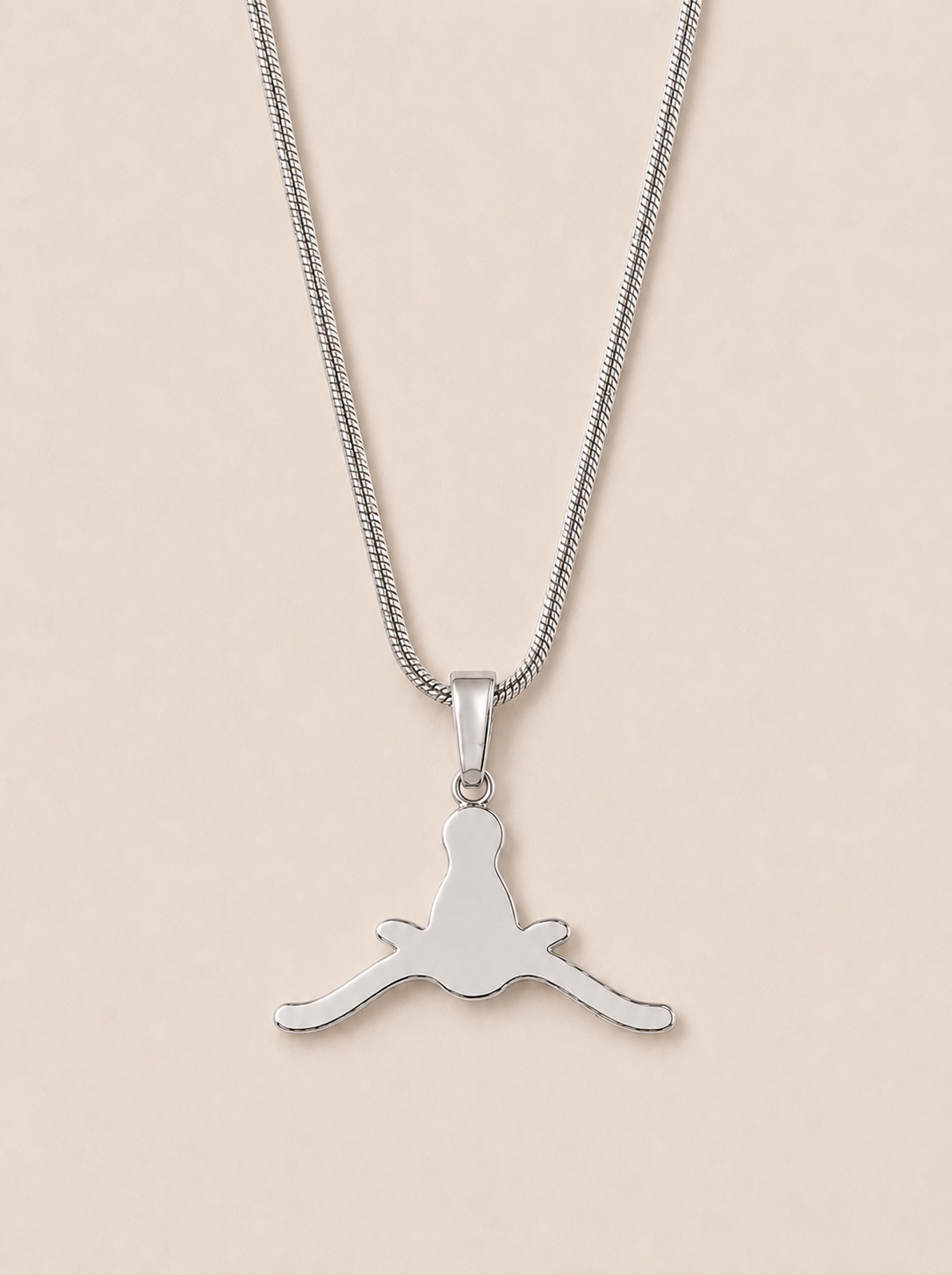 Horns Down Necklace – Silver PVD Snake Chain